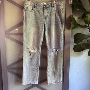 CAbi Blue Boyfriend Jeans with Distressed Details